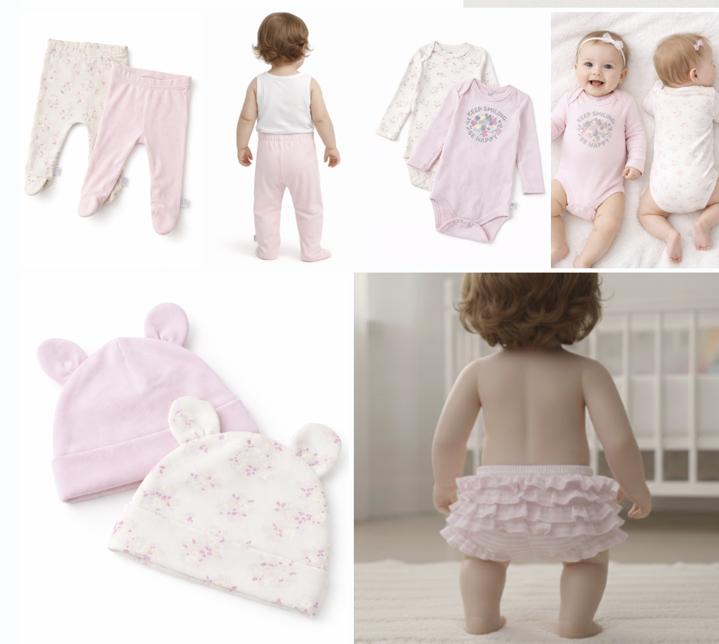 Toddler in white tank top and floral leggings
