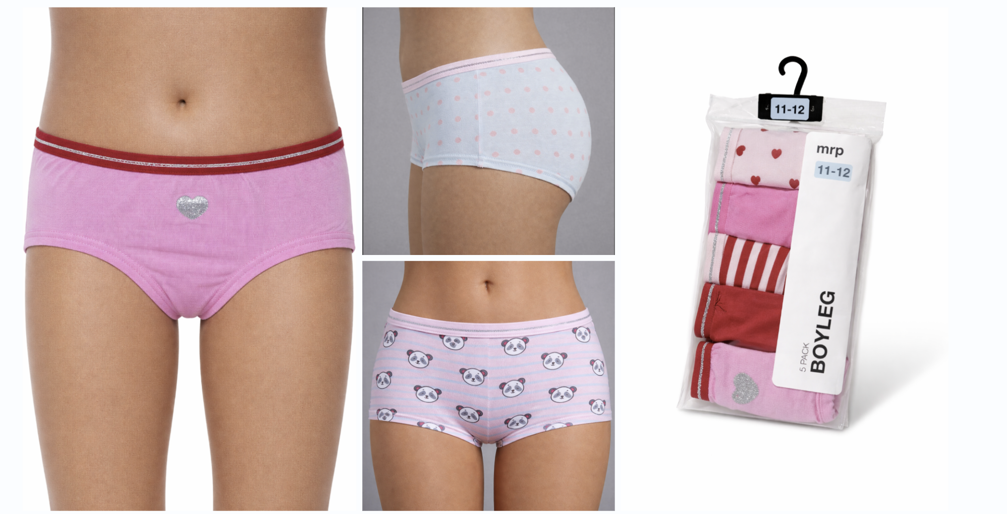Girls boyleg bow print