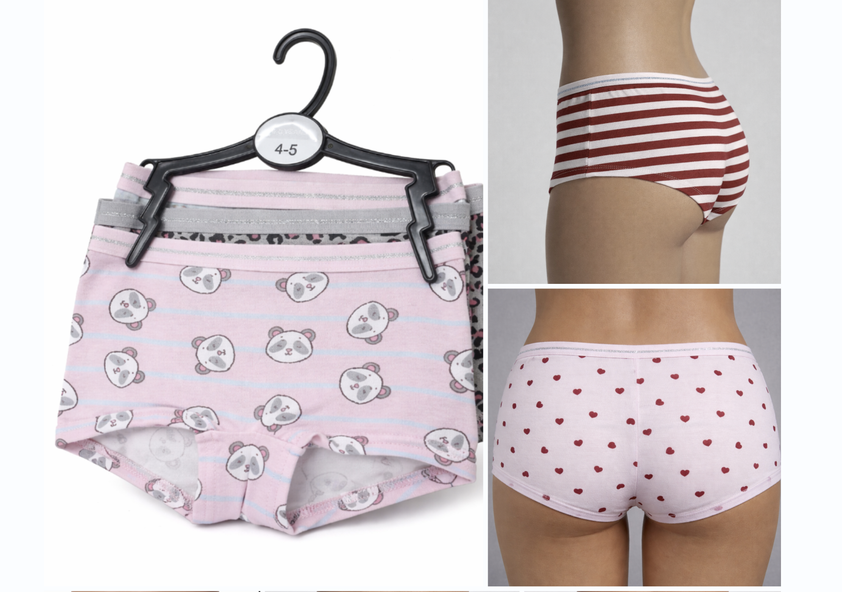 Girls boyleg grey back