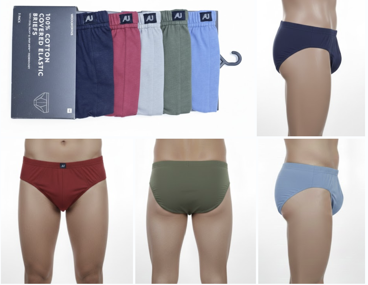 Covered elastic brief