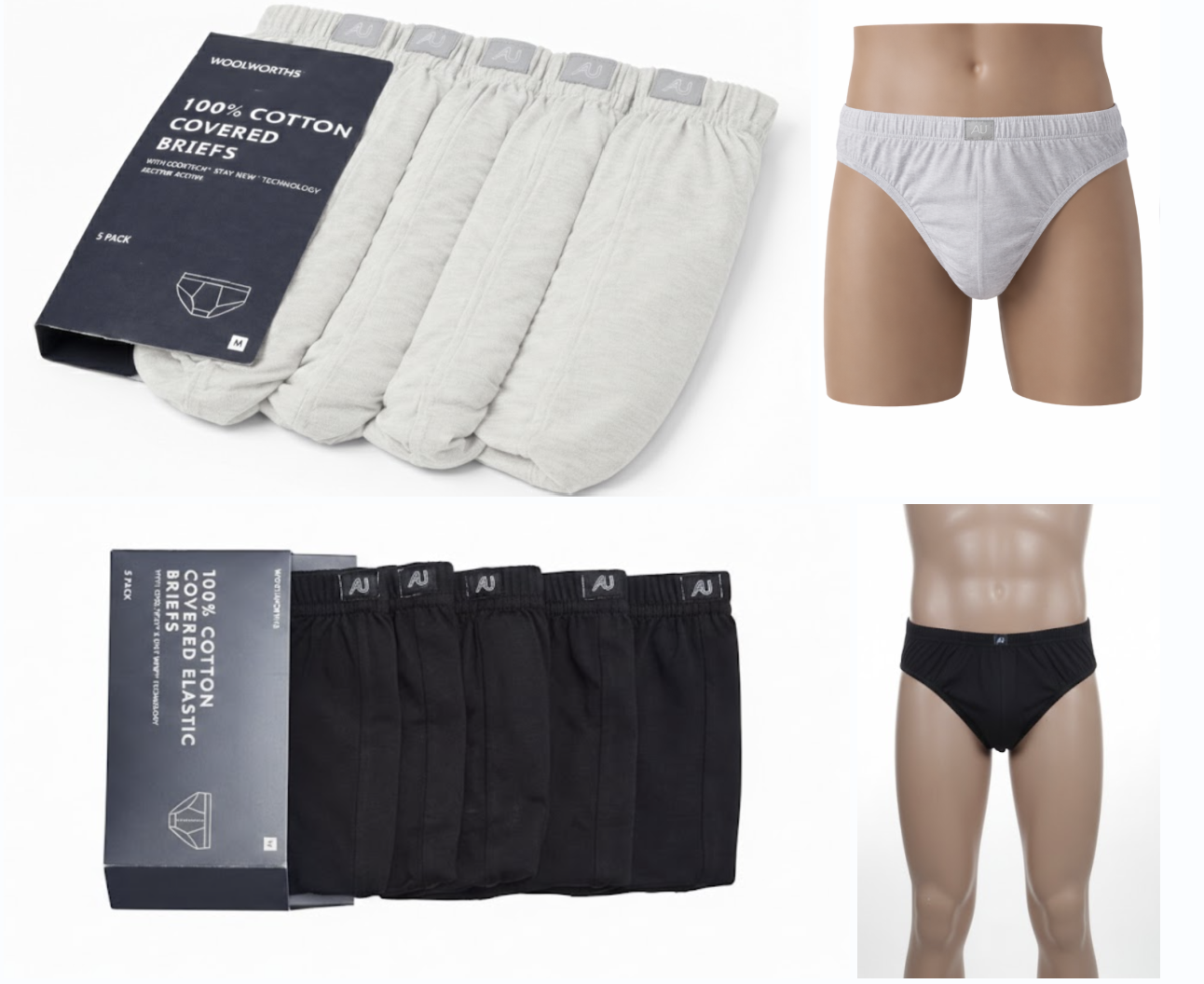 Covered elastic briefs pack